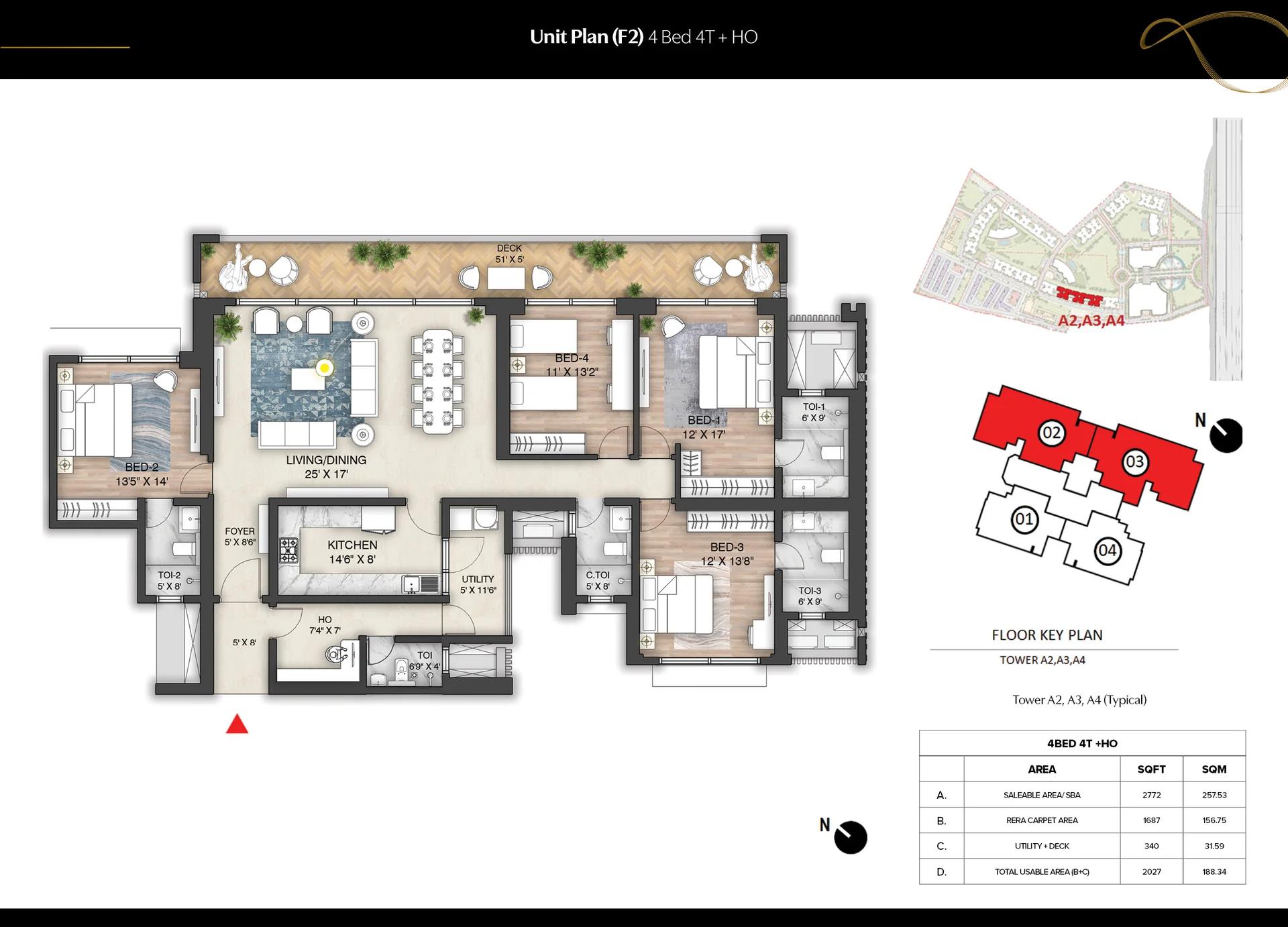 Prestige Mulberry unit plan (F2)