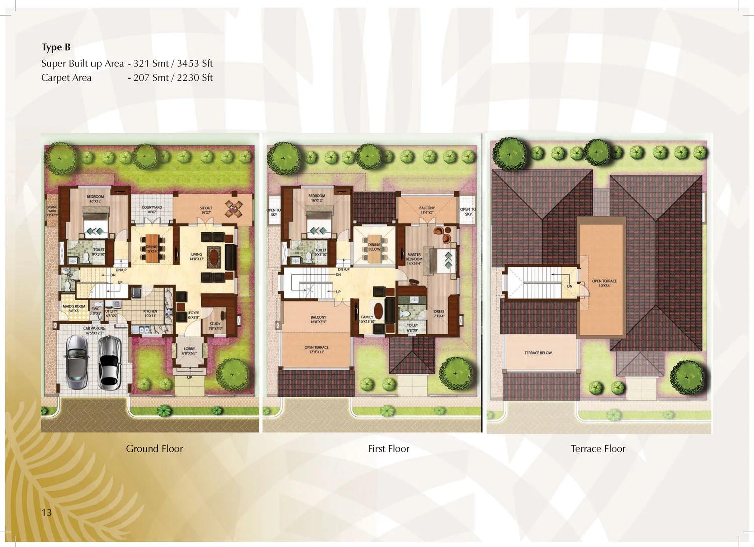 Prestige Palm Residences villa plan (Type B)