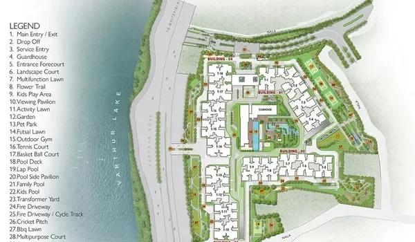 Prestige Raintree Park master plan beside the lake