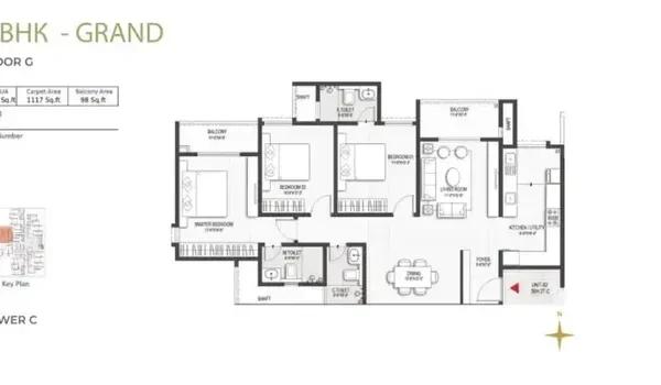 Sumadhura Belfort 3 BHK Grand floor plan